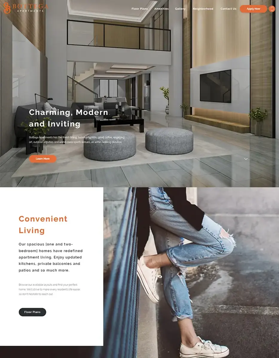 Bottega Apartments website design